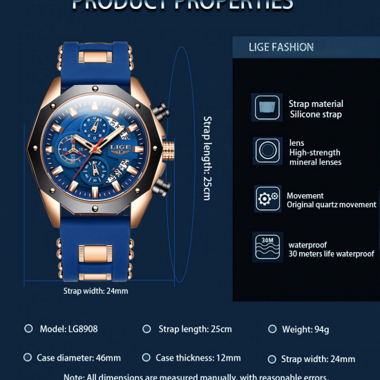 2021 NEW Top LIGE Brand Casual Fashion Watches