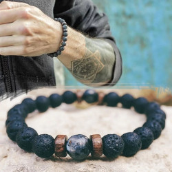 Natural Moonstone Bracelet Chakra Lava