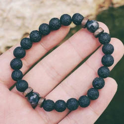 Natural Moonstone Bracelet Chakra Lava