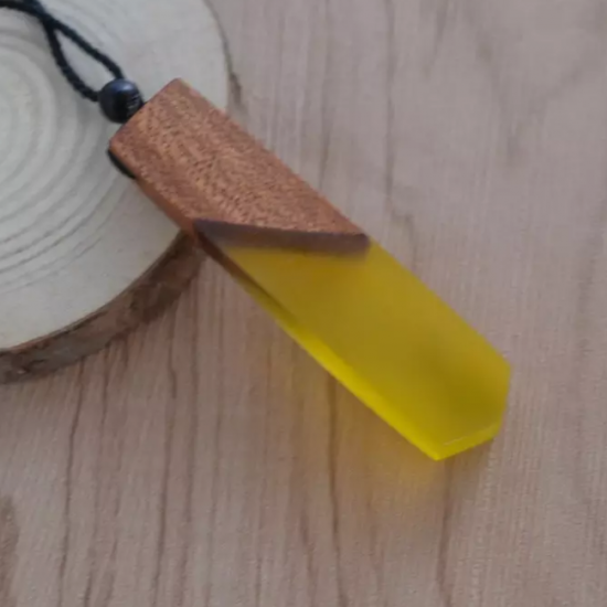 Men & Women Wood Resin Necklace Pendant