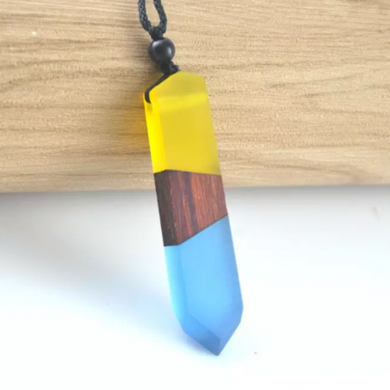 Men & Women Wood Resin Necklace Pendant