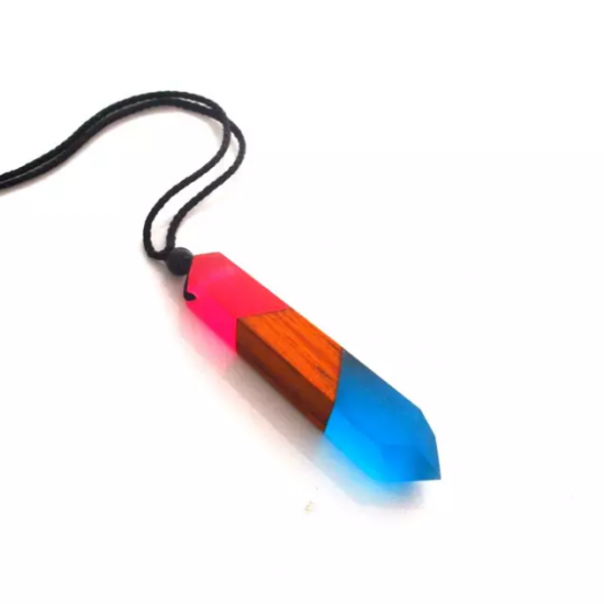 Men & Women Wood Resin Necklace Pendant