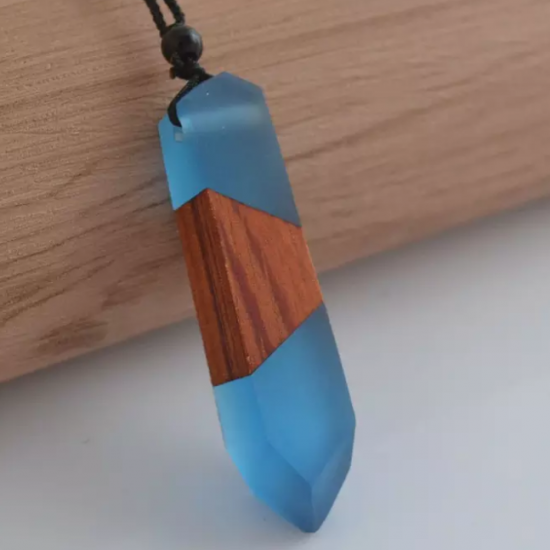 Men & Women Wood Resin Necklace Pendant