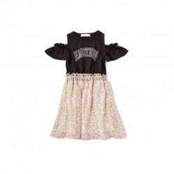 Baby Kids Girls Off Shoulder Printed dress- MPS-02