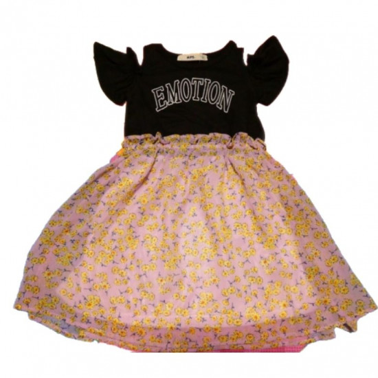 Baby Kids Girls Off Shoulder Printed dress- MPS-02