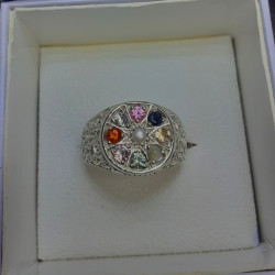 Men's Navaratna Sterling Silvar Rings 100% natural