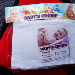 New Born Baby Napkins  - Pure white color high quality fabric / Single layer /3 pcs / ( 18"x 18")