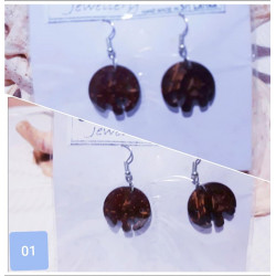 Coconut shell Earrings - Part 01