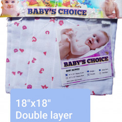 New Born Baby Napkins  - Printed / Double layer/3 pcs / ( 18"x 18")