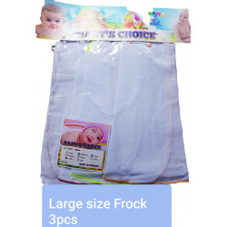 Baby's Frock - Large size/ Pure white color/ 3 pcs