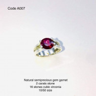 STERLING SILVAR RINGS 100% NATURAL 2CT STONE