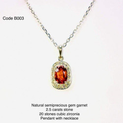 Necklace and Pendant 2.5CT 925 Genuine Silver