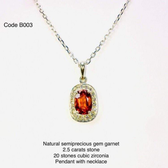 Necklace and Pendant 2.5CT 925 Genuine Silver Necklace and Pendant 2.5CT 925 Genuine Silver