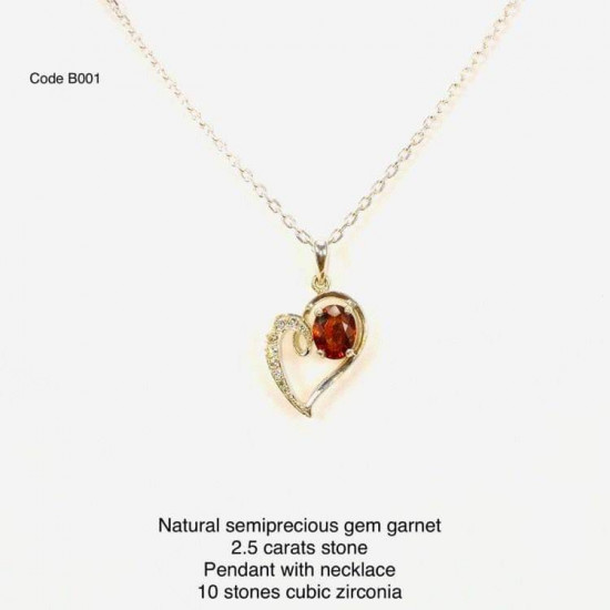 Necklace and Pendant 2.5CT 925 Genuine Silver Necklace and Pendant 2.5CT 925 Genuine Silver