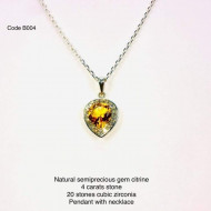 Necklace and Pendant 4CT Genuine 925 Silver