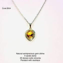 Necklace and Pendant 4CT Genuine 925 Silver