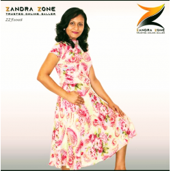 High Neck Floral Dress 10002