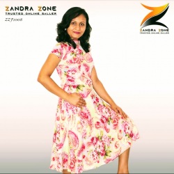 High Neck Floral Dress 10002