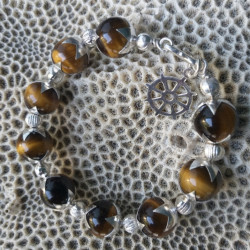 Tiger Eye High Quality Stone with Silver Bracelet