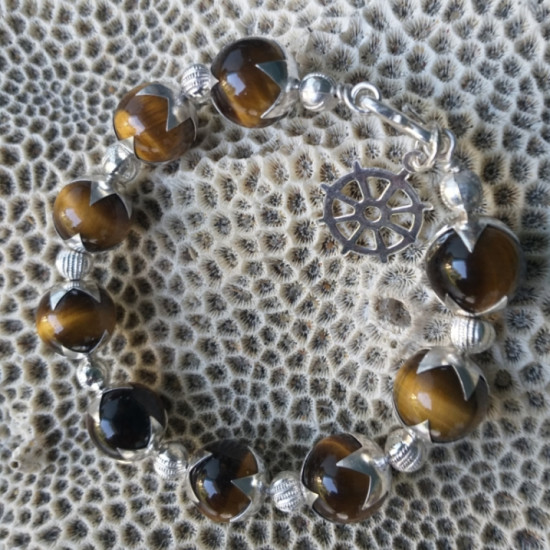 Tiger Eye High Quality Stone with Silver Bracelet
