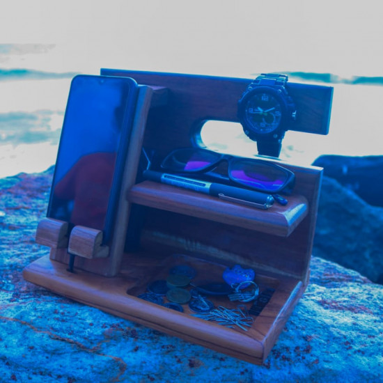 WoodenDocking station and nightstand organizer