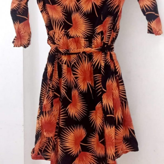 VISCOSE CASUAL SHORT FLAIRED DRESS