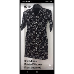 VISCOSE FRONT BUTTONED SHIRT DRESS