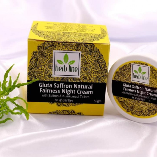 herb line Gluta Saffron Natural Fairness Night Cream herb line Gluta Saffron Natural Fairness Night Cream