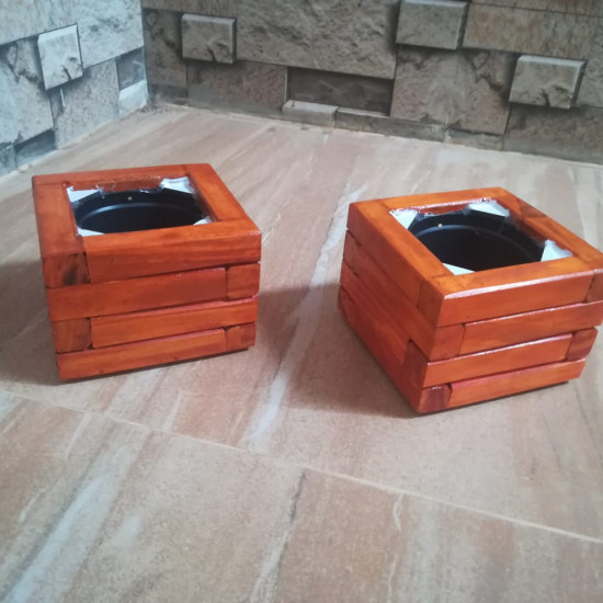 Wooden planter boxes for succulent plants