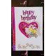 Pink bear birthday card