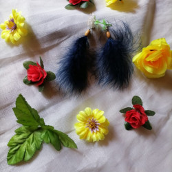 Handmade Feather Earing