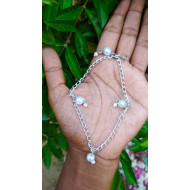 Handmade White Iron Foot Bracelet for Ladies