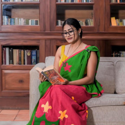 Handmade patchwork cotton saree
