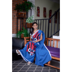 Handmade patchwork cotton saree