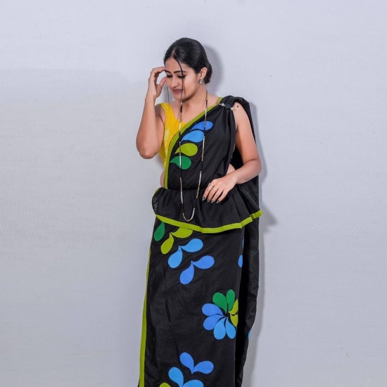 Handmade patchwork cotton saree