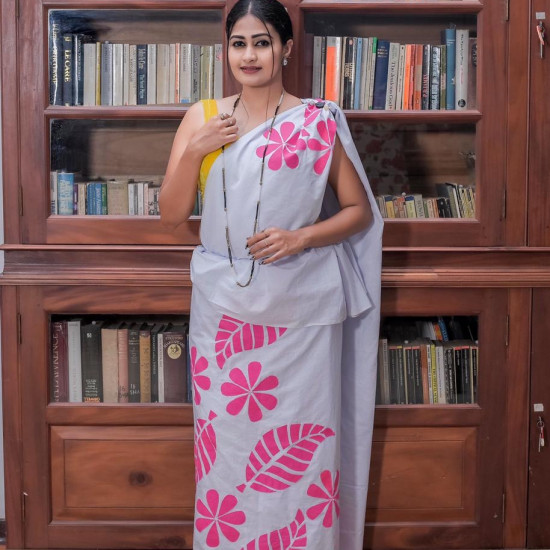 Handmade patchwork cotton saree