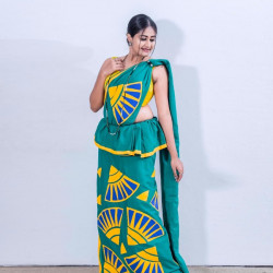Handmade patchwork cotton saree