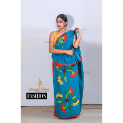 Handmade patchwork cotton saree
