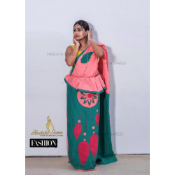 Handmade patchwork cotton saree
