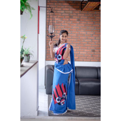 Handmade patchwork cotton saree