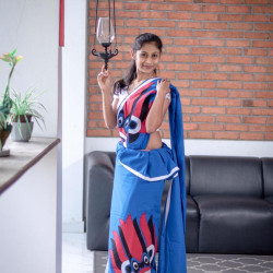 Handmade patchwork cotton saree