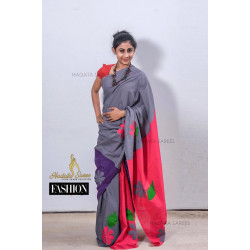 Handmade patchwork cotton saree