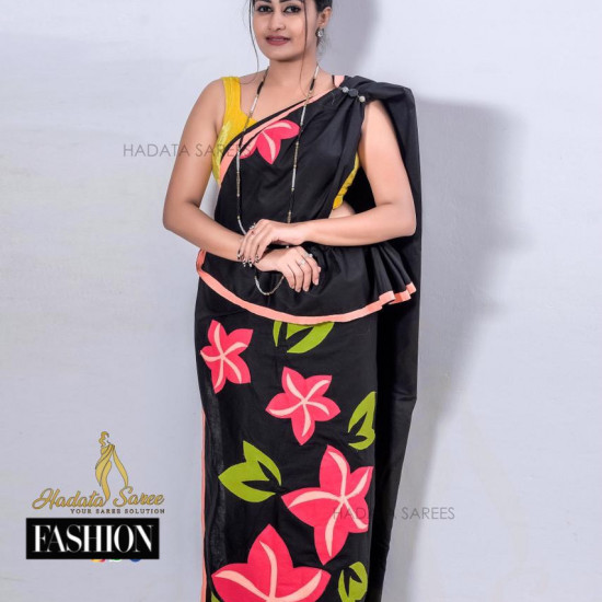 Handmade patchwork cotton saree