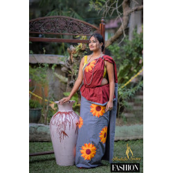 Handmade patchwork cotton saree