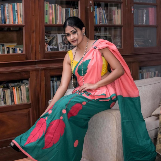 Handmade patchwork cotton saree