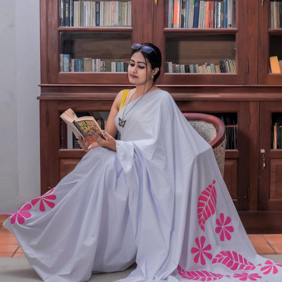 Handmade patchwork cotton saree