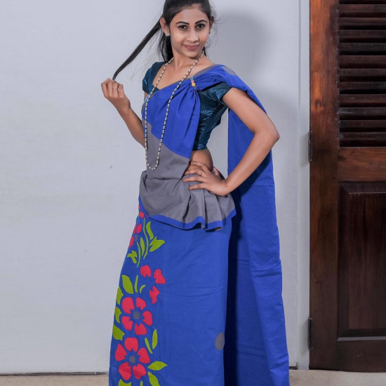 Handmade patchwork cotton saree