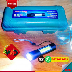 USB Charging Portable XPE+COB LED Flashlight