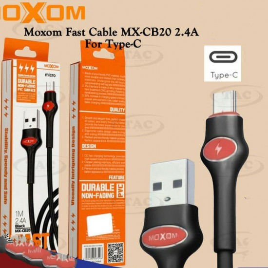 Moxom Cable MX-CB20 2.4A For Type - C Moxom Cable MX-CB20 2.4A For Type - C