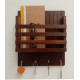Wooden Mail/Remote Control Holder with Key Hooks. Wooden Mail/Remote Control Holder with Key Hooks.